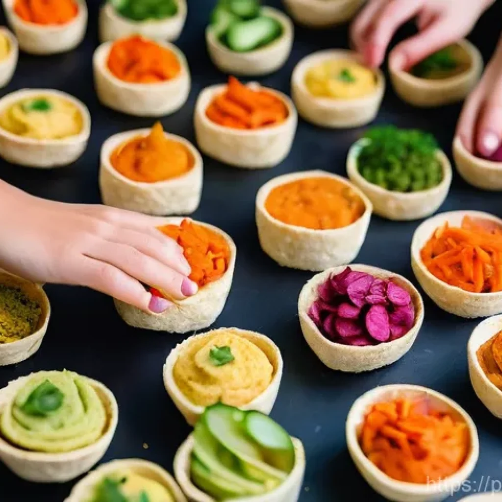 알레르기 없이 즐길 수 있는 파티 음식 - A vibrant, inviting buffet table at a lively party, showcasing an abundance of delicious, diverse sa...