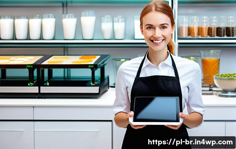 알레르기 대체 식품의 연구 및 개발 동향 - **Prompt 1: Futuristic Allergen-Friendly Kitchen Innovation**
A bright, modern kitchen with slee...