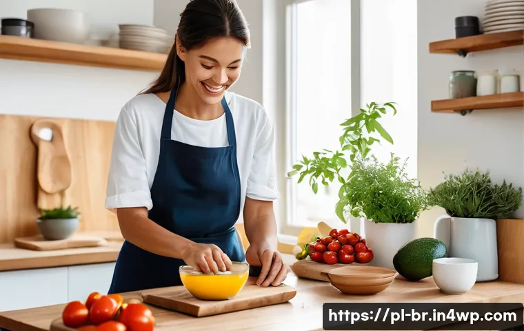 알레르기 대체 식품의 장기적 효능 - **"A vibrant and cozy kitchen scene featuring a young adult preparing a delicious, aesthetically ple...