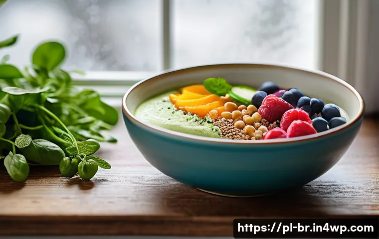 대체 식품의 종류와 조합 아이디어 - A vibrant Polish kitchen scene featuring a rustic wooden table set with an assortment of plant-based...