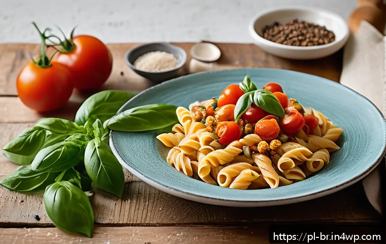 알레르기 대체 식품으로 만든 간편 요리 - A vibrant, cozy kitchen scene featuring a rustic wooden table set with a colorful gluten-free pasta ...
